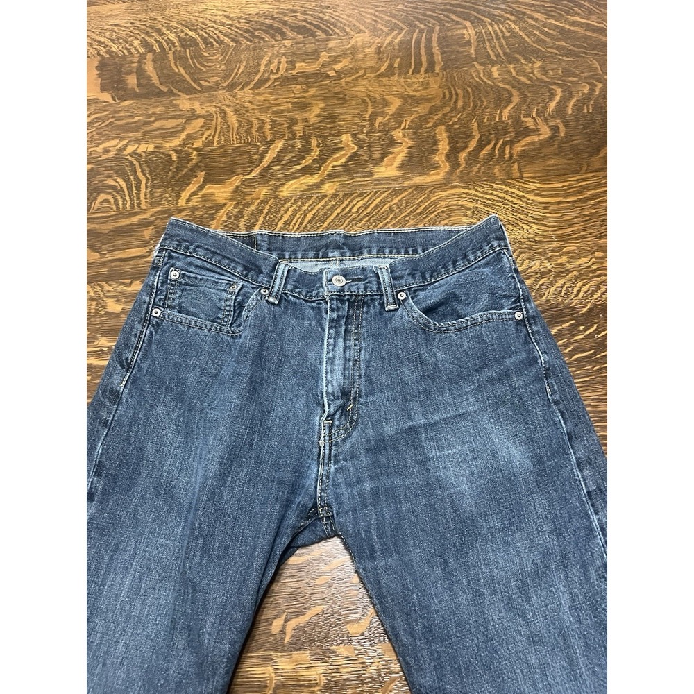 Levi's 505 Jeans Mens 33x30 Dark Wash Faded Straight Leg Denim - Picture 4 of 8